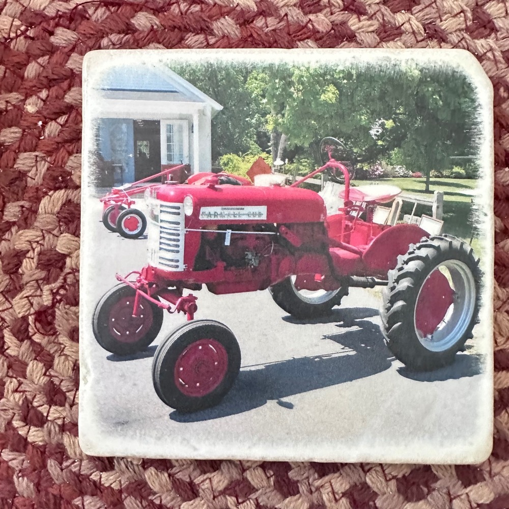Crabby Coaster Company Tractor Ceramic Coasters Set of 3 Farmhouse Decor
